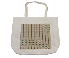 Floral Motif with Dots Art Shopping Bag