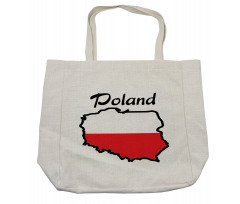 Map and Flag Illustration Shopping Bag