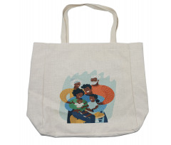 Happy Family Scene Shopping Bag