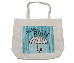 Hello Rain Wording Umbrella Shopping Bag