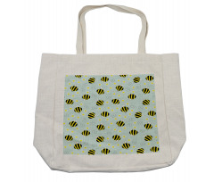 Hand Drawn Flower Motifs Shopping Bag