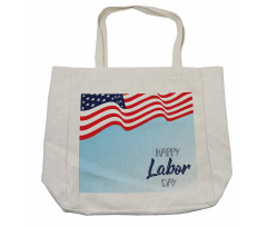 Waving Flag and Wording Shopping Bag