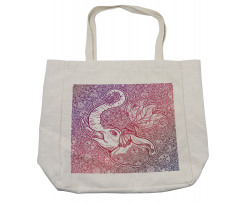 Eastern Elephant Zentangle Shopping Bag