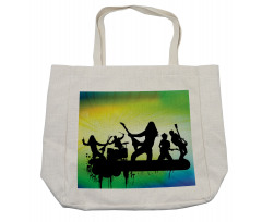 Energetic Rock Band Shopping Bag