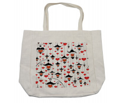 Lanterns and Hearts Shopping Bag