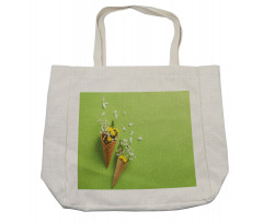 Flowers in Cones Shopping Bag