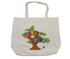 Cartoon Cottages Shopping Bag