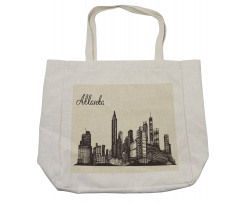 Grunge City Skyline Vintage Shopping Bag