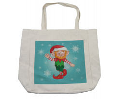Little Man Dwarf and Snowflakes Shopping Bag