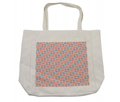 Abstract Bicolour Round Motif Shopping Bag