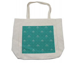 Fleur De Lis Pattern Shopping Bag