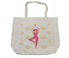 Woman Doing Yoga Lotus Petal Shopping Bag