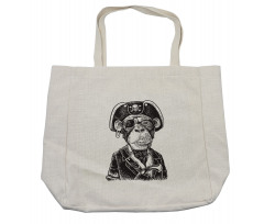 Pirate Monkey Portrait Art Shopping Bag