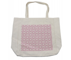 Delicate Striped Floral Shopping Bag