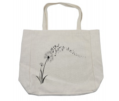Meadow Dandelions Floral Shopping Bag