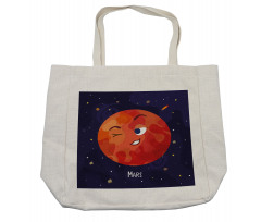 Mars Cartoon Character Shopping Bag