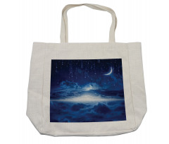 Night Sky Moon Stars Shopping Bag
