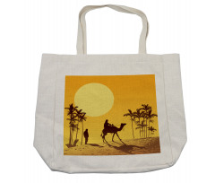 Camel Men and Palms Shopping Bag