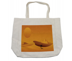 Monochrome Desert View Camel Shopping Bag