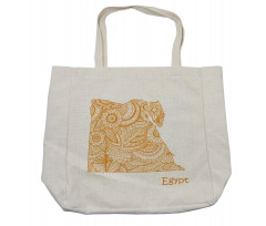 Egypt Map Flower Shopping Bag