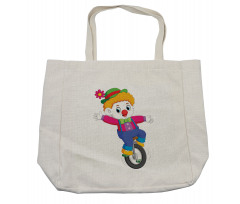 Circus Humorous Boy on Wheel Shopping Bag