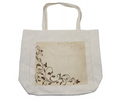 Grunge Grape Leaves Shopping Bag