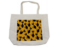 Black Cat Vintage Shopping Bag