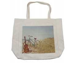 Old Vintage Guitar Beach Shopping Bag