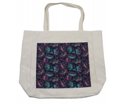 Floral Outline Drawings Shopping Bag