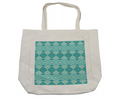 Geometric Vintage Floral Shopping Bag