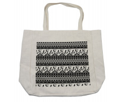 Trippy Moon Feather Pattern Shopping Bag