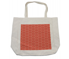 Hexagonal Shapes Tangerine Shopping Bag