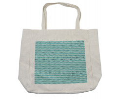 Horizontal Aquatic Waves Shopping Bag