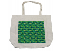 Green Monochrome Triangles Shopping Bag