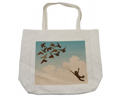 Flying Pigeons Birds Shopping Bag