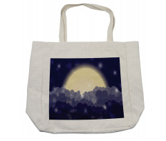 Cloudy Sky View at Night Shopping Bag