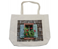 Flowers on Rural Window Shopping Bag