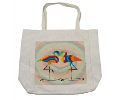 Valentines Funky Birds Shopping Bag