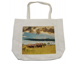 Elephant Family Photo Shopping Bag