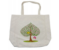 Heart Shape Tree Blossom Shopping Bag