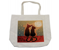 Moon in a Starry Sky Love Shopping Bag