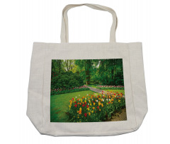 Garden with Tulips Trees Shopping Bag