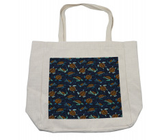 Cartoon Ocean Life Shopping Bag