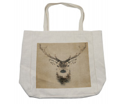 Deer Portrait with Dots Shopping Bag