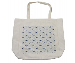 Fish Big Mammal Wave Graphic Shopping Bag