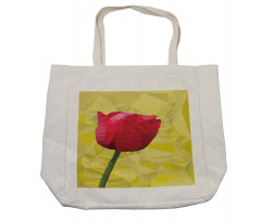 Geometric  Blooming Tulip Shopping Bag