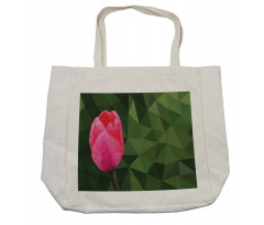 Geometric Tulip on Mosaic Shopping Bag