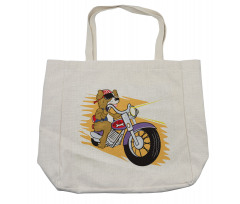Doggie on a Motorcycle Shopping Bag