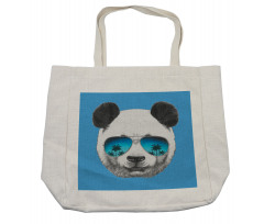 Single Cool Panda Face Shopping Bag