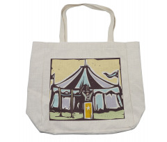 Carnival Scene Man and Tent Shopping Bag
